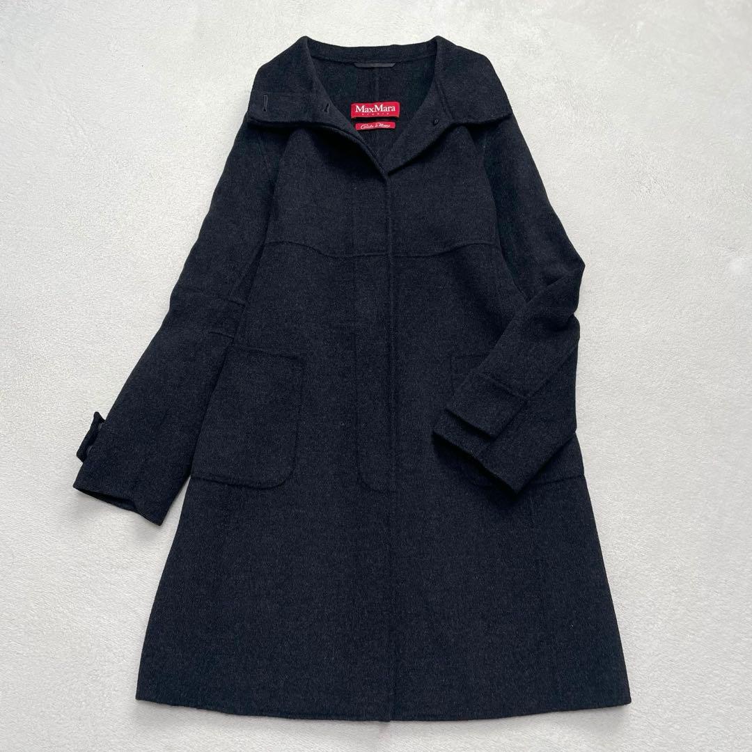 マックスマーラ クチートアマーノ 40 ダブルフェイス カシミヤ混 女優襟