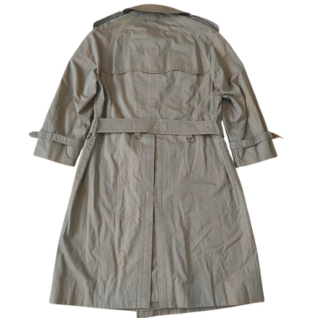 70年代バーバリー　トレンチコート　ダブル　玉虫色　ノバチェック　ベルト　S相当