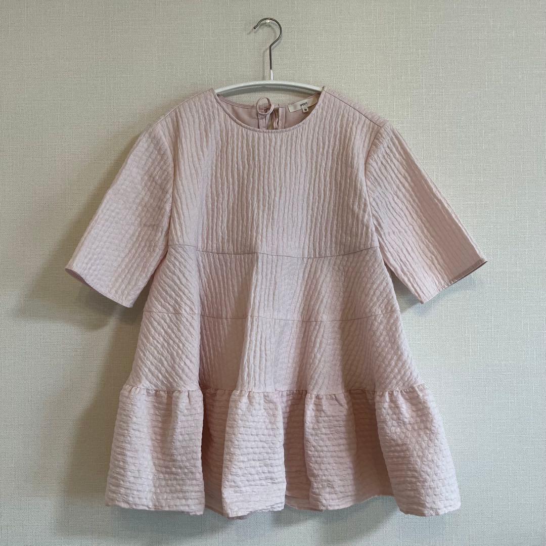★美品★yori フクレティアード ブラウス　ピンク　36