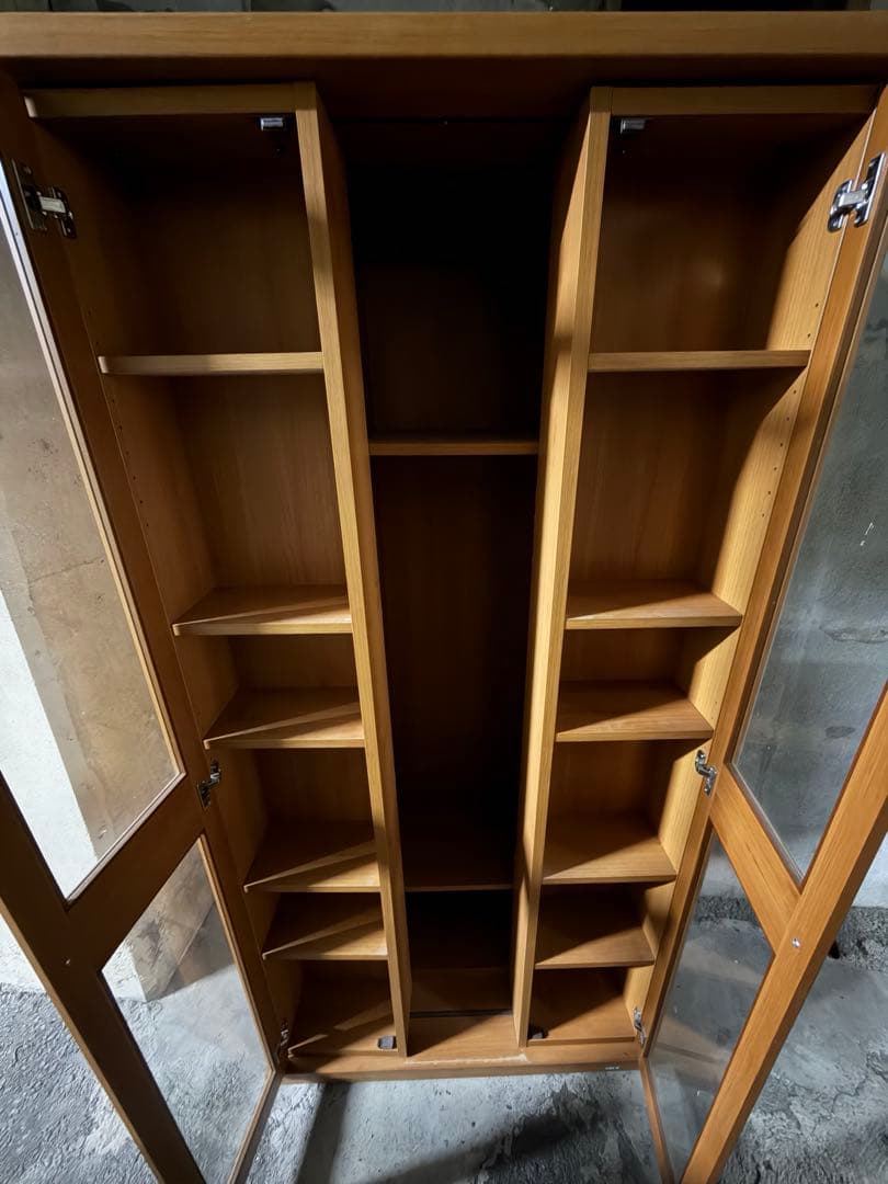 ガラス 木製スライド本棚 フナモコ 収納 おしゃれ モダン funamoco