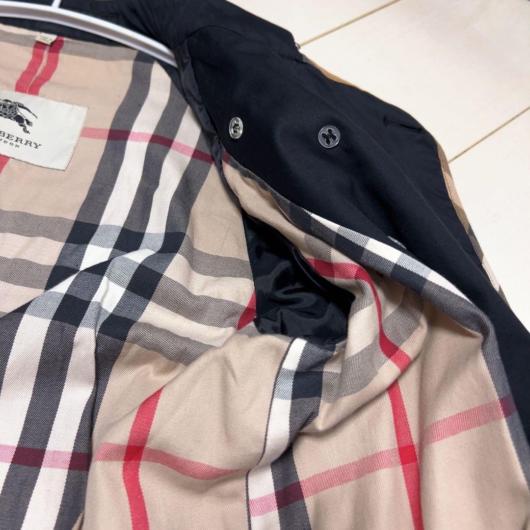 ☆BURBERRY LONDON☆ブラックトレンチコート メガチェック　ベルト付
