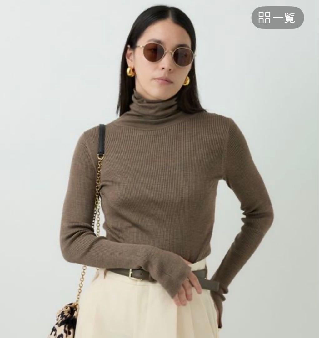 m*★様 Chaos 18Gシルクリブ タートルネックニット シルク100％ F