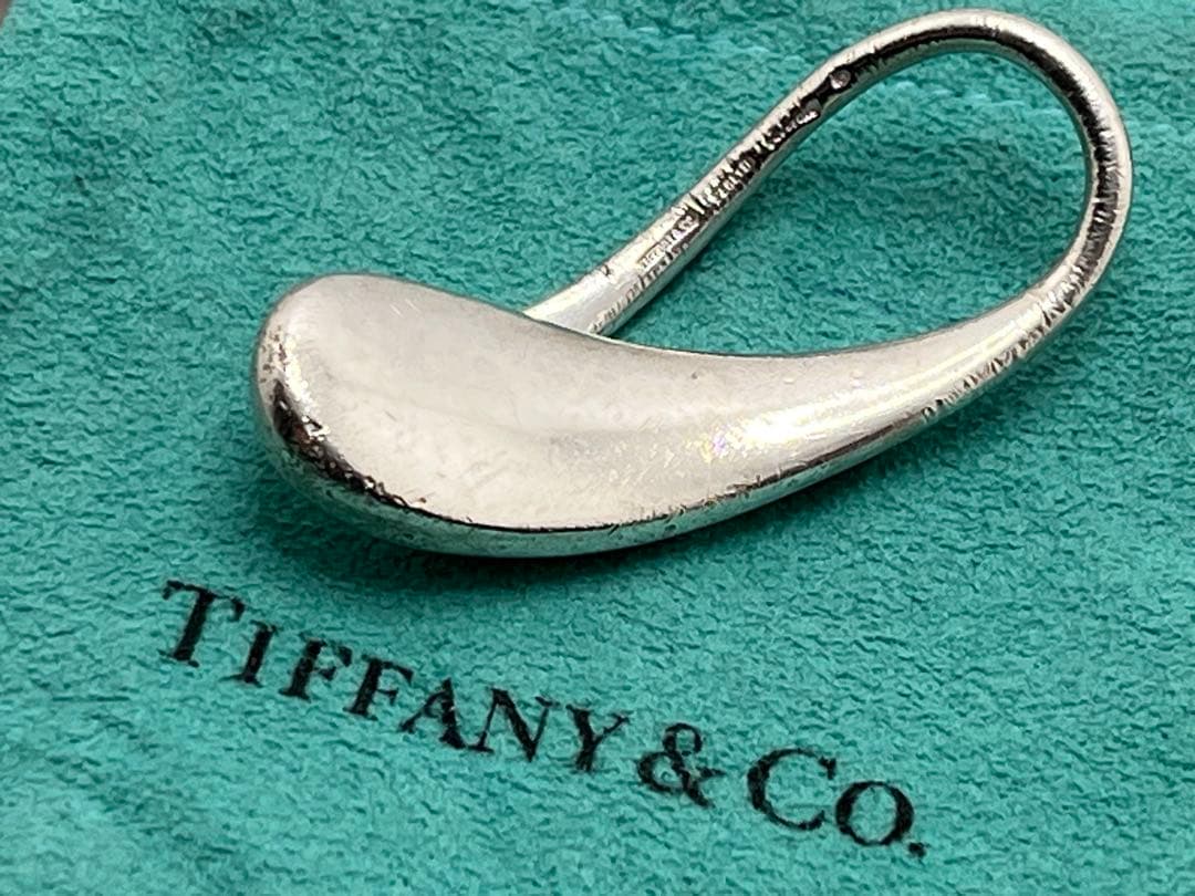 c385 希少　レア　ティファニー　ティアドロップ　マネークリップ　キーリング