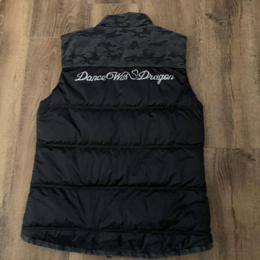 ダンスウィズドラゴンレディースダウンベスト　リバーシブル　黒Ｌ