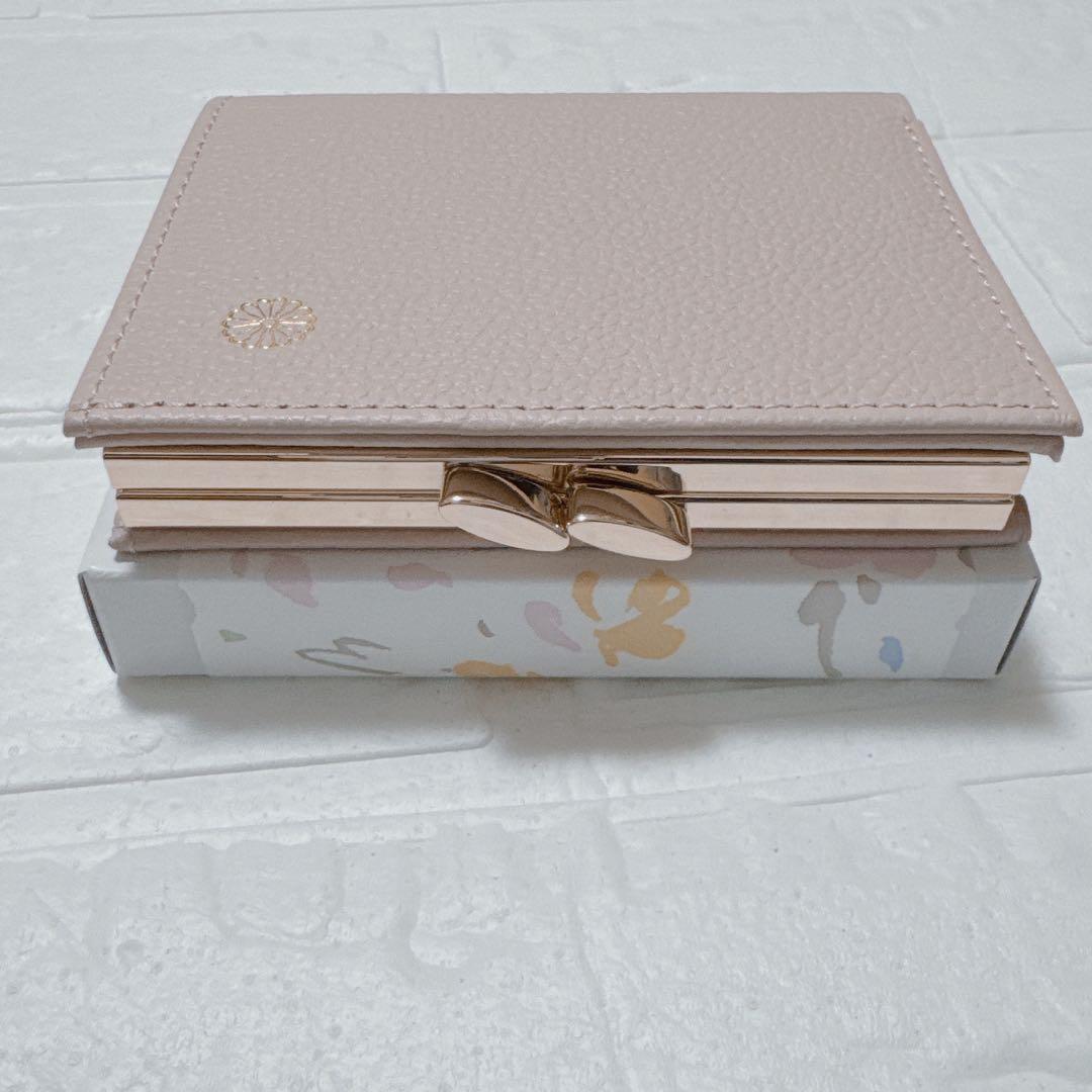 皇居限定 菊葉文化協会 がま口財布 ピンクベージュ