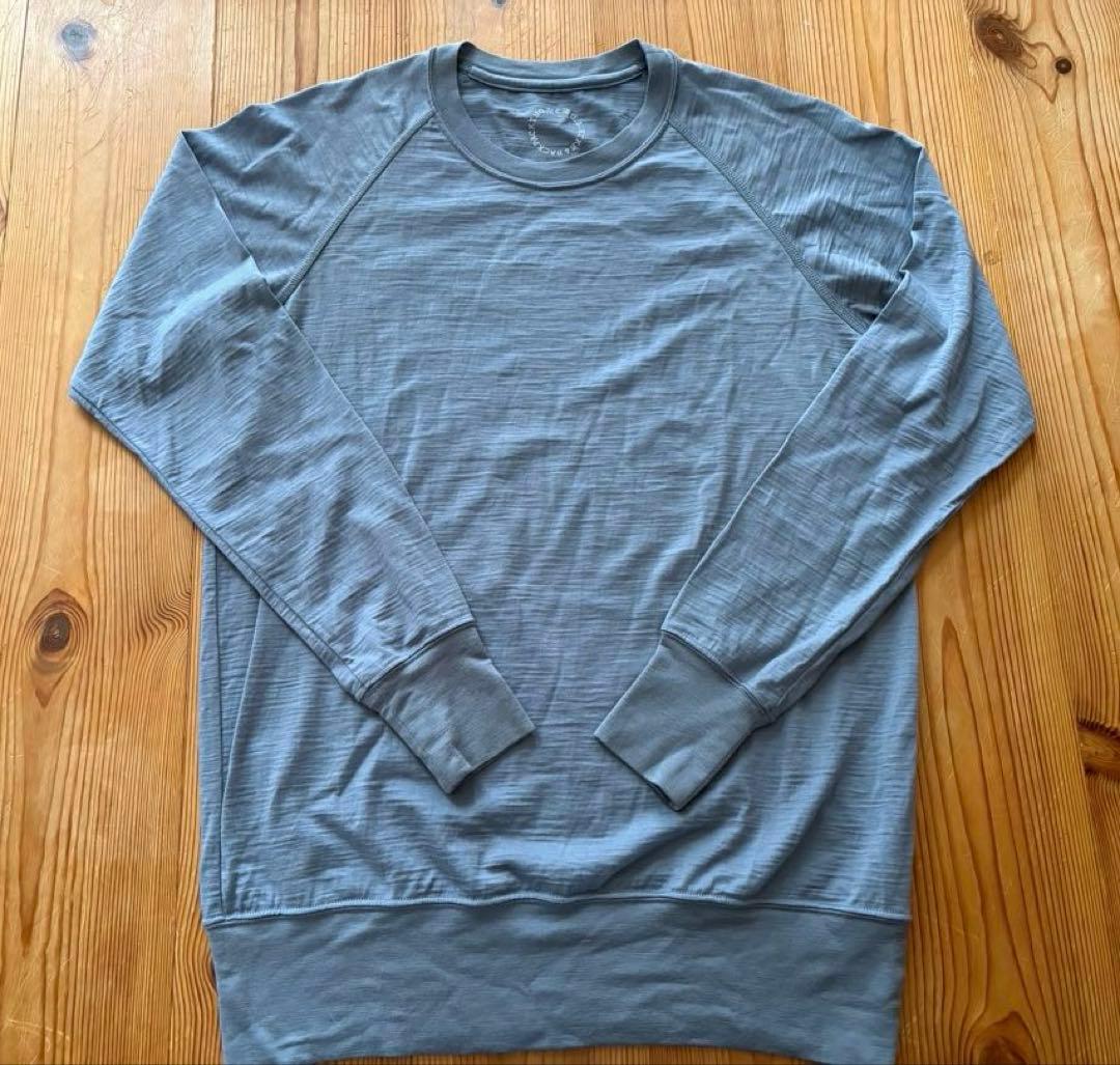 山と道 Merino Pullover XS ブルーグレー