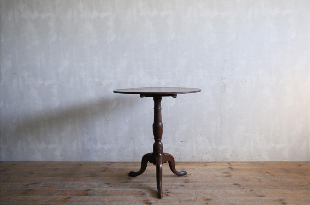 Ktat 英国アンティーク木製チルトトップテーブル/折畳式机サイドテーブル