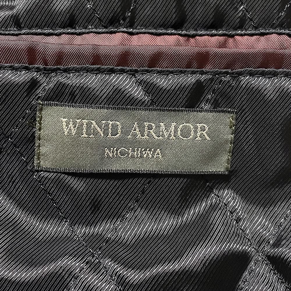 ニチワ社 ウィンドアーマー 中綿入り 羊革 シングルライダース 黒 L