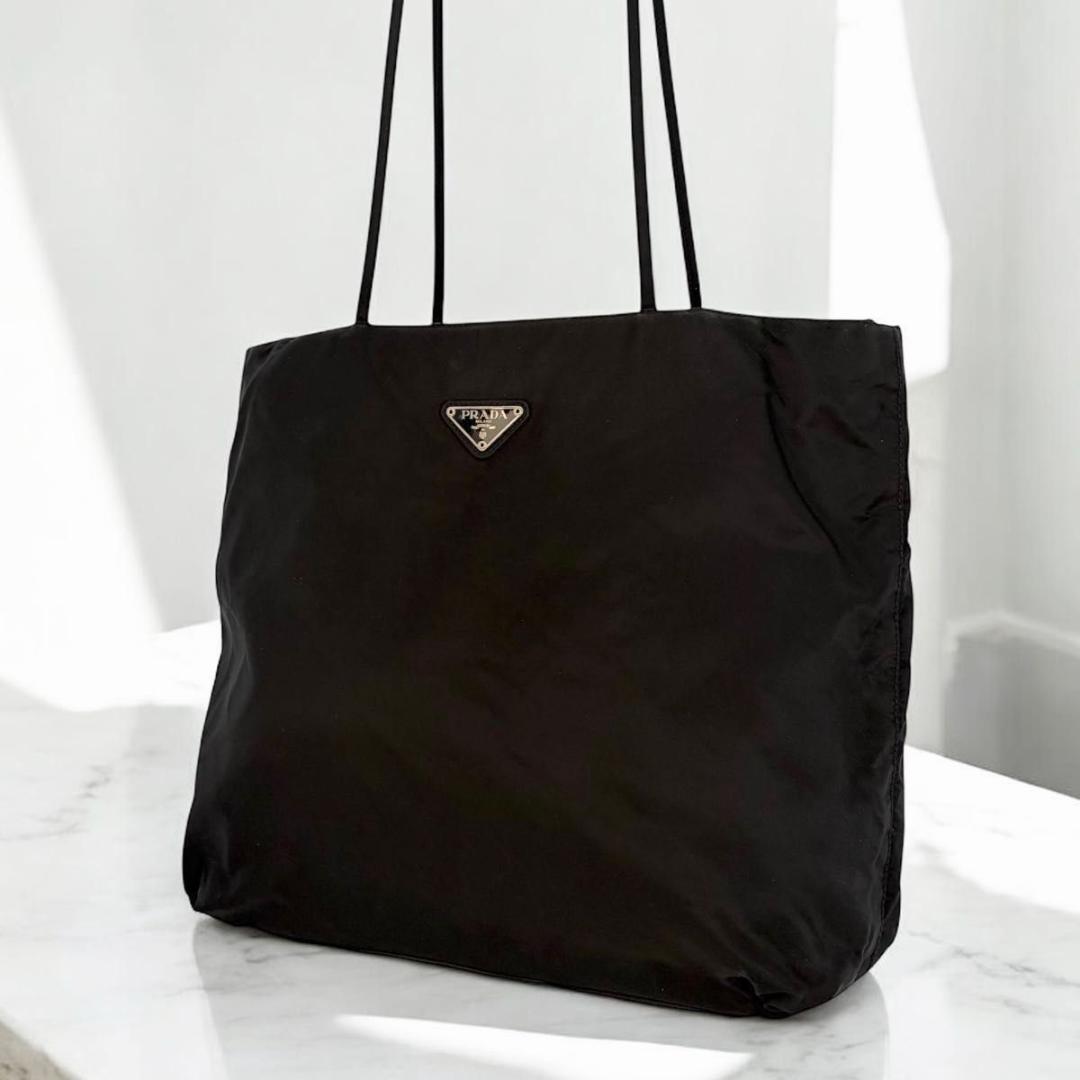 PRADA 三角ロゴ A4収納 トートバッグ ナイロン ブラック プラダ