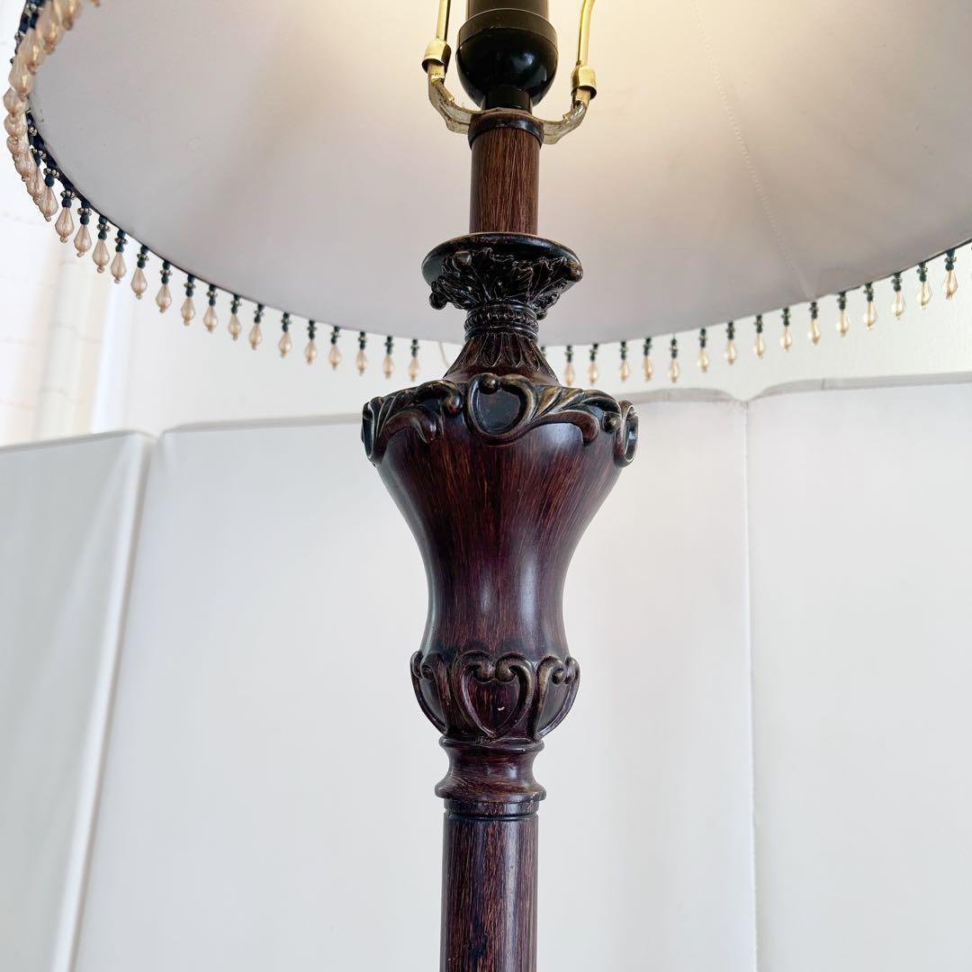 木製　フロアランプ　アンティーク　ロングランプ　　レトロ　スタンドランプ