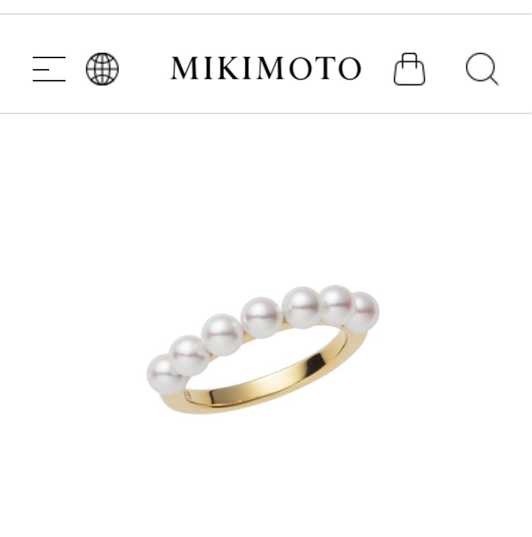 ミキモト ベビーパールリング 9号　イエローゴールド　7粒　R3
