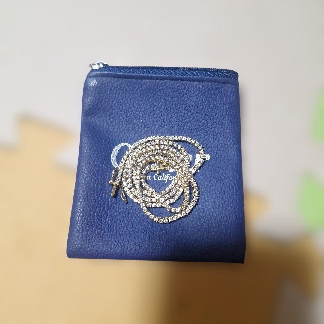 ダブルチェーンネックレス（クリスタル装飾）