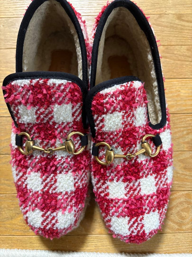 グッチ ホースビット ムートン ローファー スリッポン SIZE 36 1/2