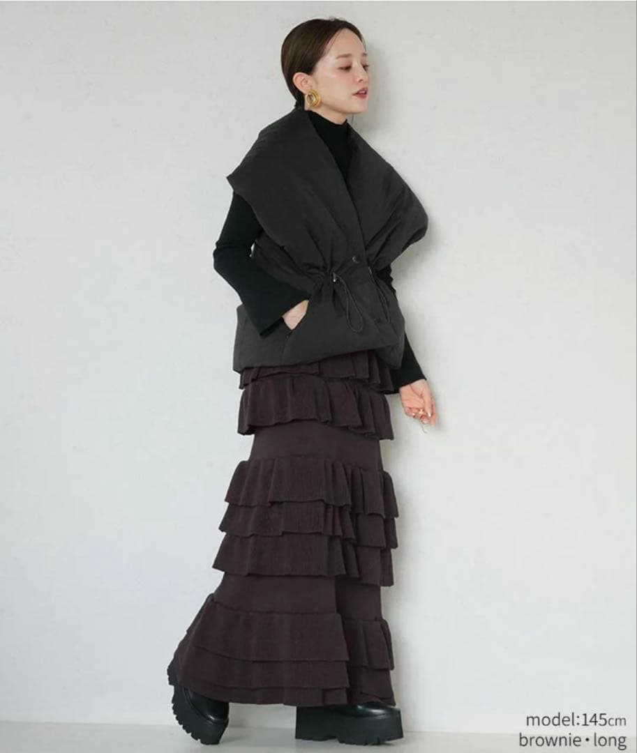 アンリアン　ニットティアードスカート ロング　田中亜希子