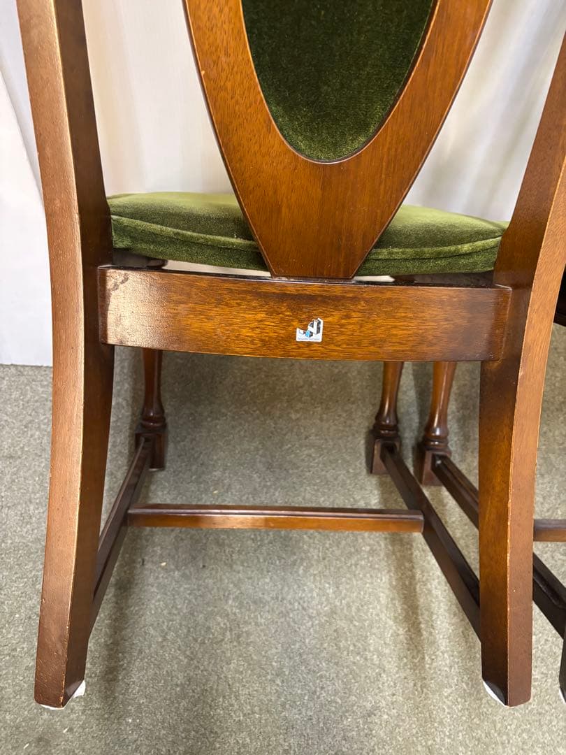 ② ヴィンテージチェア　ナガノインテリア　ベロアチェア　２脚セット