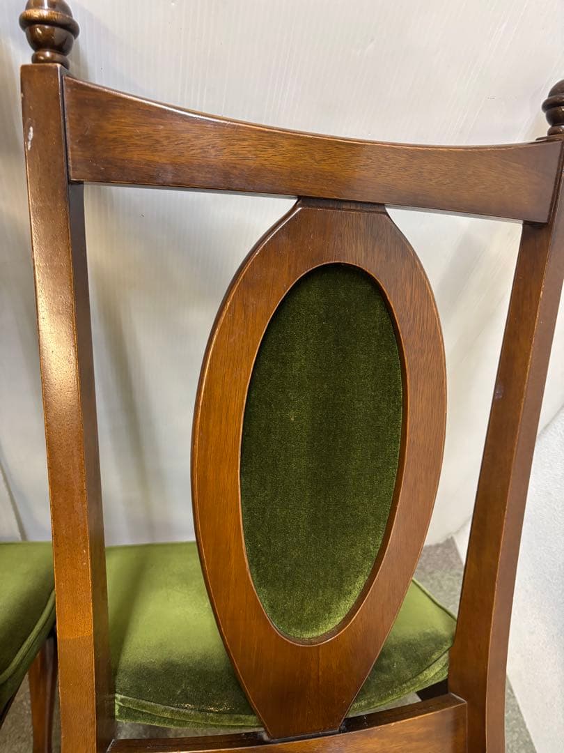 ② ヴィンテージチェア　ナガノインテリア　ベロアチェア　２脚セット