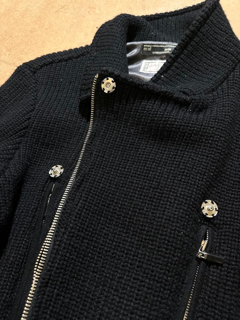 00s archive number nine ニット　ライダース　y2k 黒