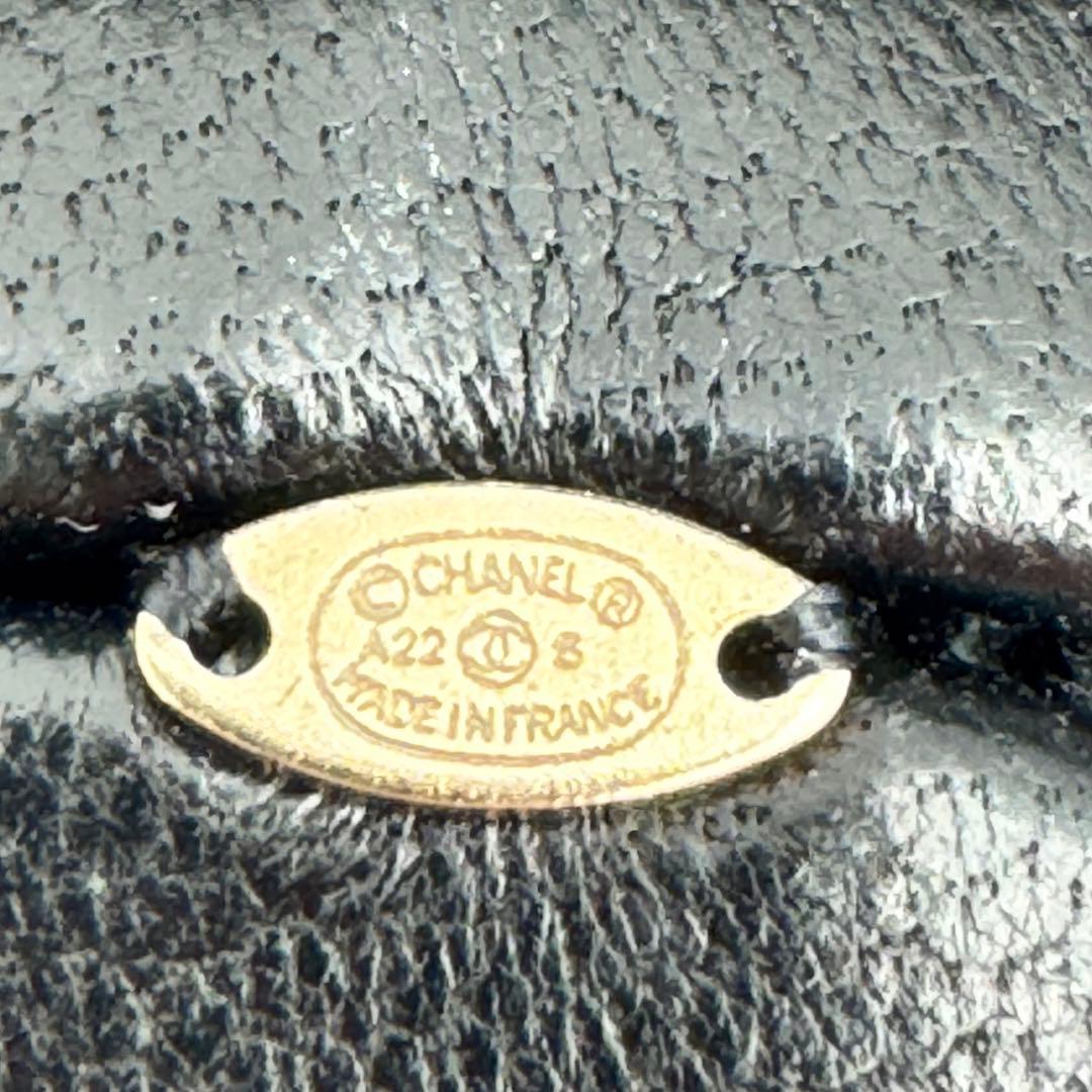 極美品✨CHANEL ラムスキン　シュシュ　ブラック　ピンク　ココマーク