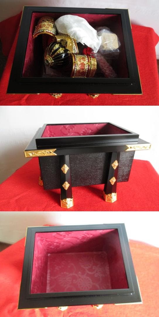 新品　吉徳大光　赤糸威　正絹　兜　収納箱付き