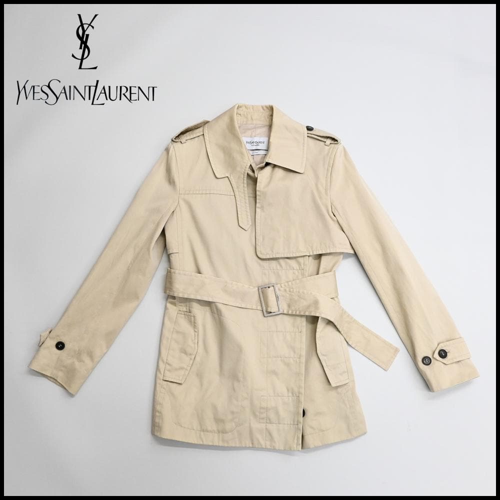 ■ 47420★年 イヴ サンローラン コート トレンチコート ベージュ