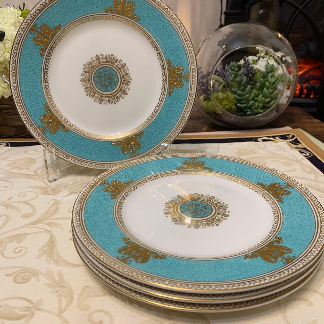 ウェッジウッド コロンビア　パウダー　ターコイズ　17.5cmケーキプレート