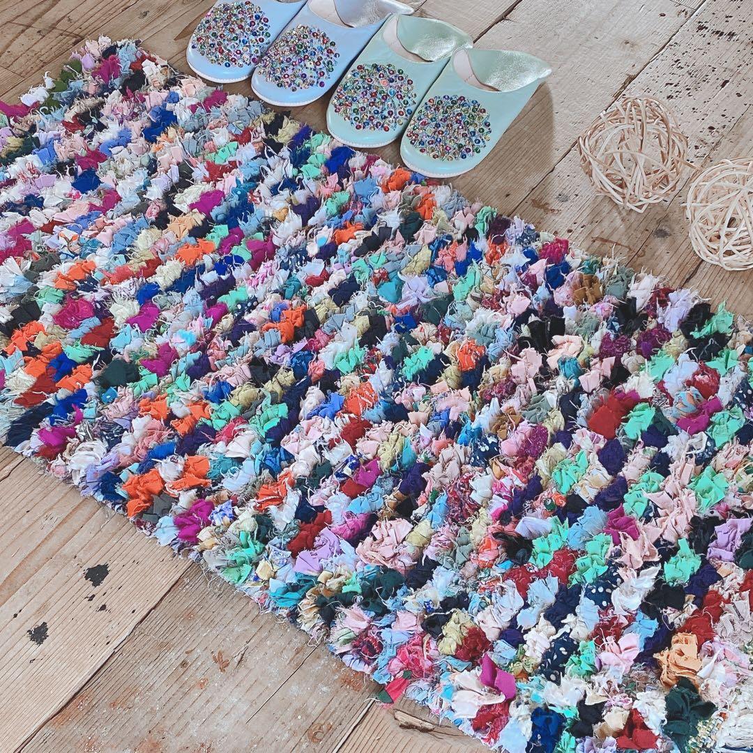 モロッコ ボシャルウィット Boucherouite ラグ カーペット③