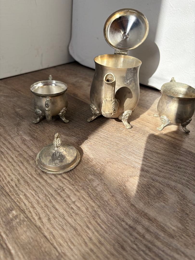 ヴィンテージ　シルバー　ティーポット　クリーマー　シュガーポット