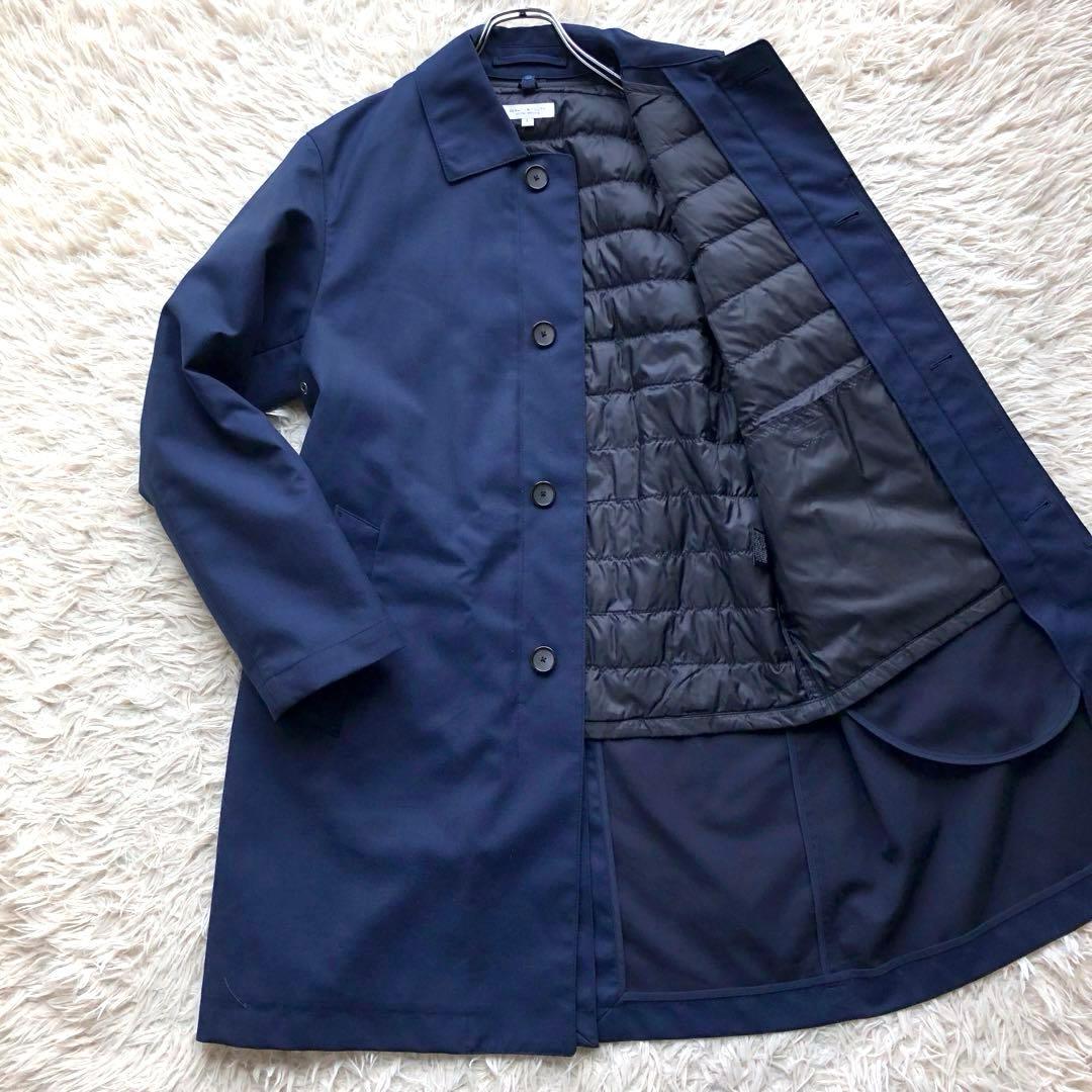 【3way】ユナイテッドアローズ ステンカラーコート　紺　L インナーダウン