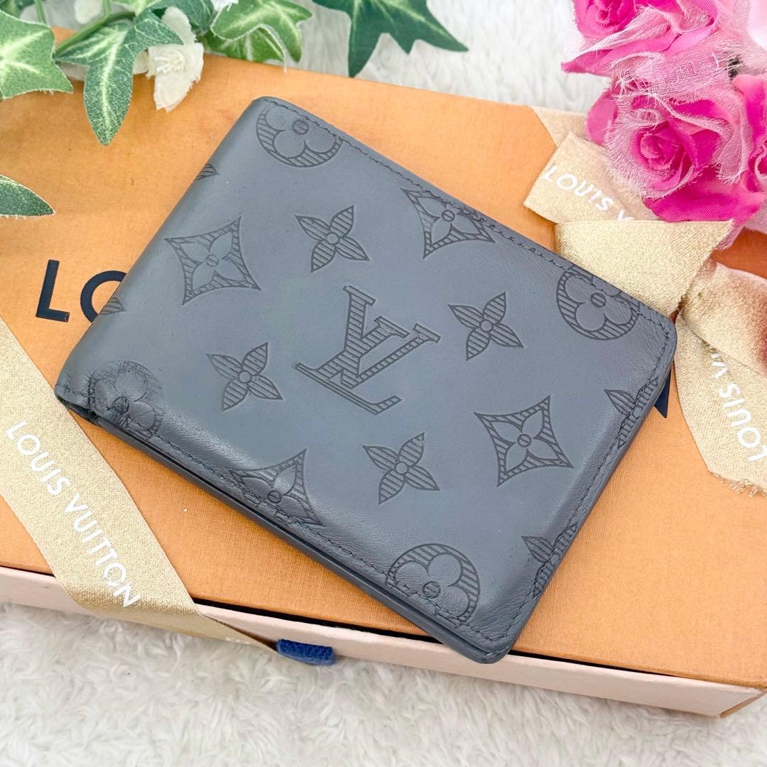 美品 IC内蔵✨ルイヴィトン モノグラム シャドウ ミュルティプル 二つ折り財布