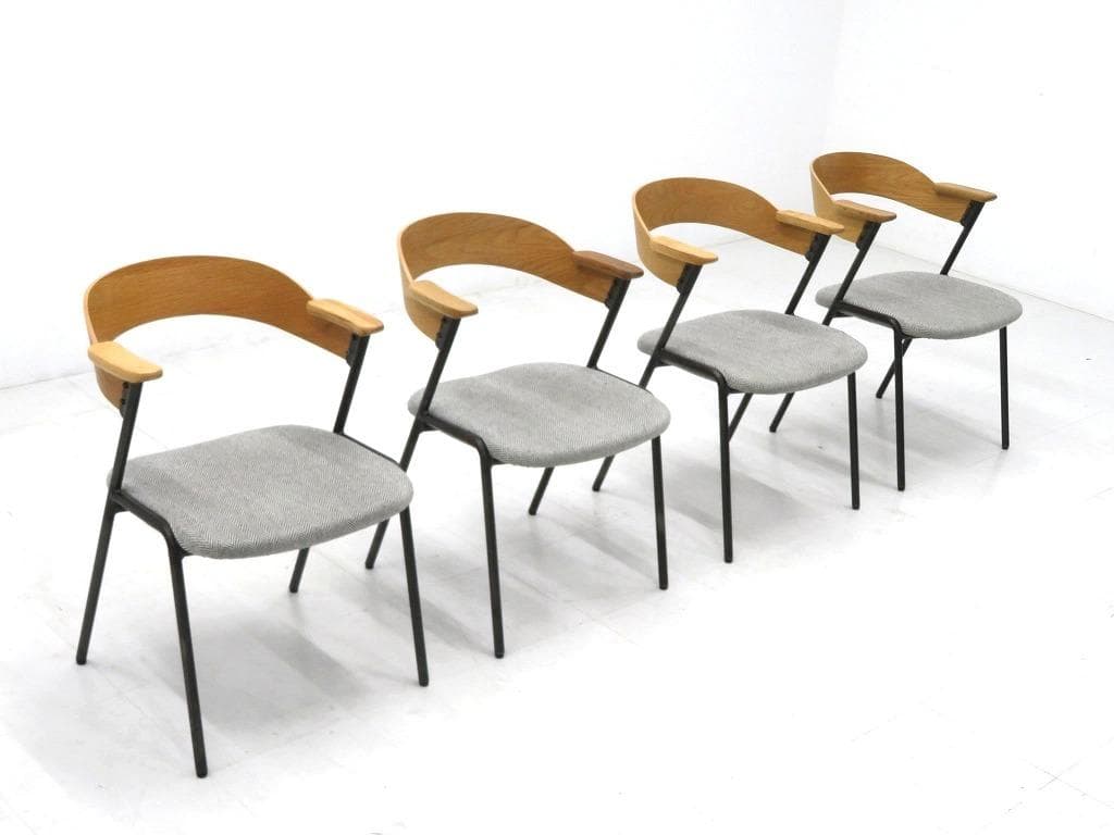 展示品　アデペシュ　ダニス　ショートアームチェア　ダイニングチェア　　4脚セット