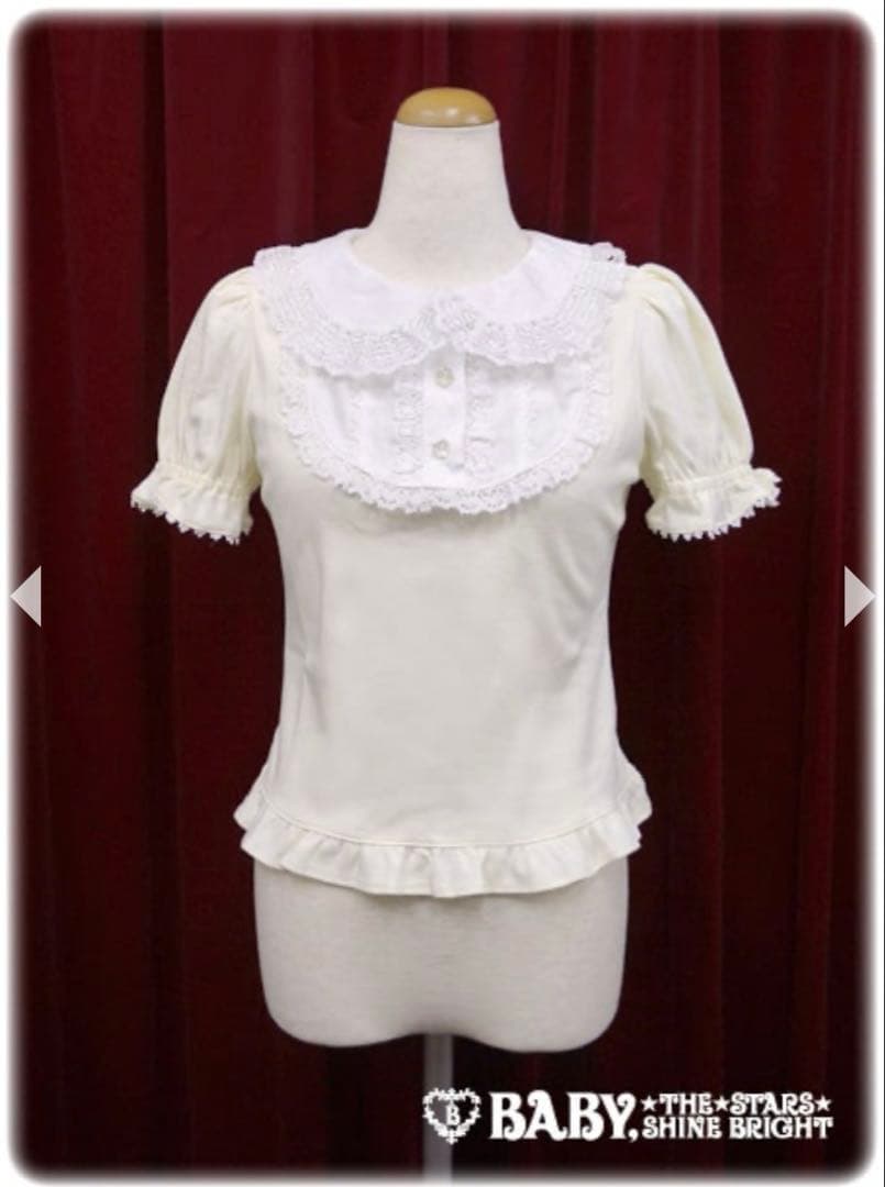 BABY ベイビー パステルカラー丸衿プルオーバー イエロー ブラウス ロリータ