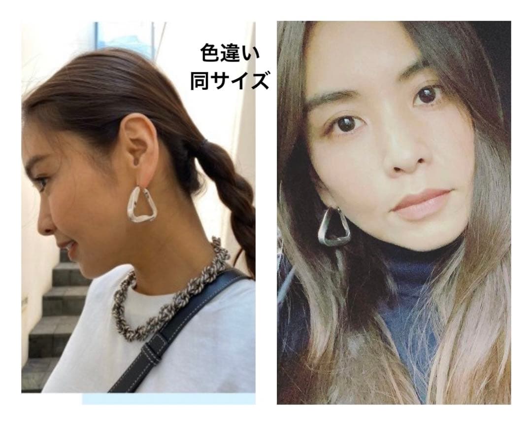 m*m様 美品 Bottega Veneta トライアングルピアス　フープ ラー