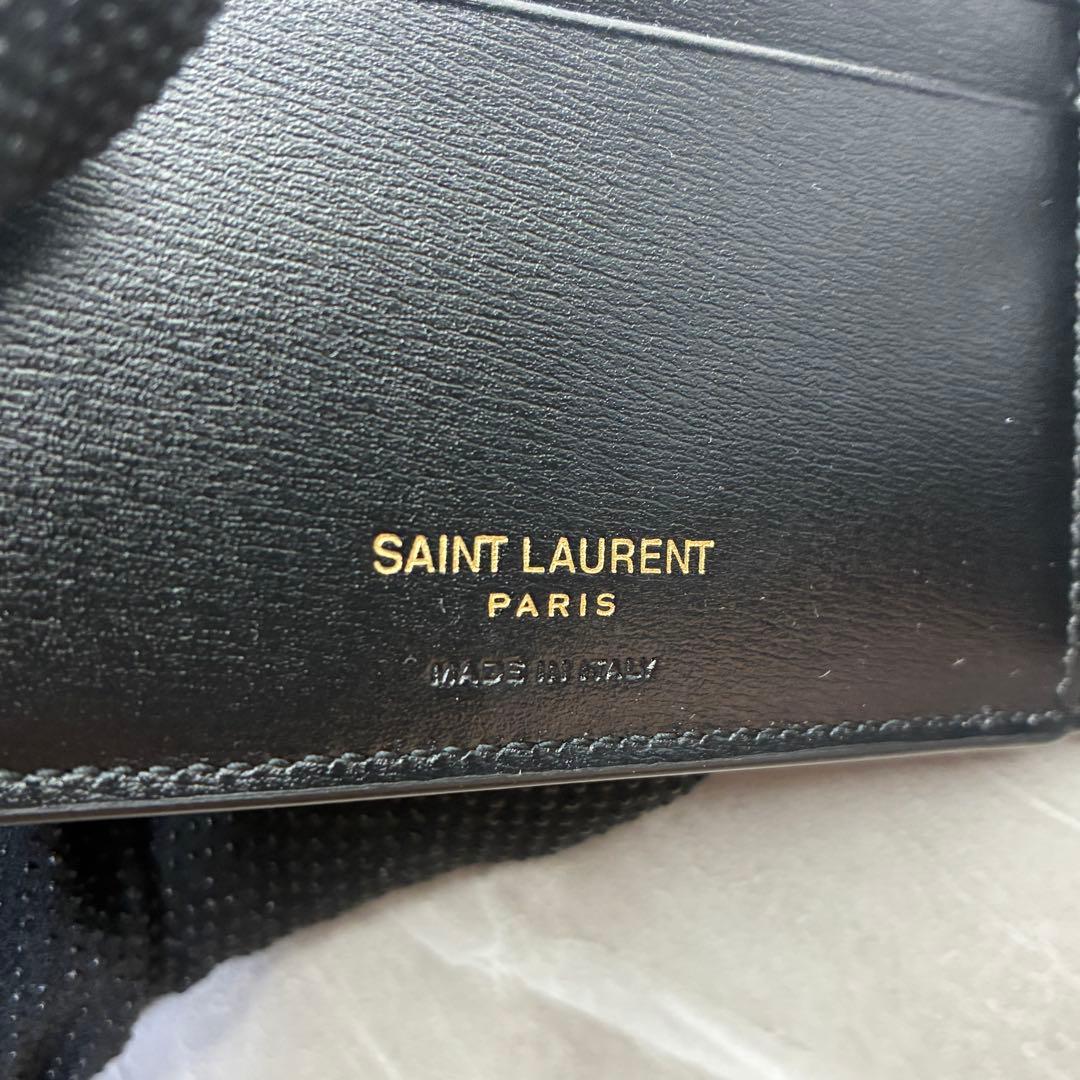 YSL ブラック 二つ折り財布 保存袋付き