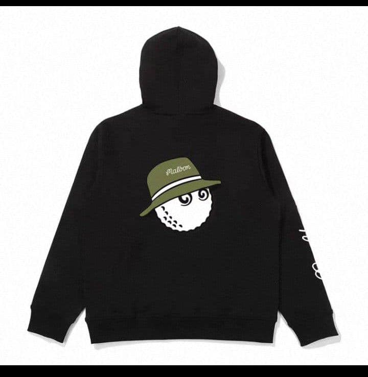 ★新品&L★マルボンゴルフ Malbon 長袖 厚手裏起毛パーカー トレーナー