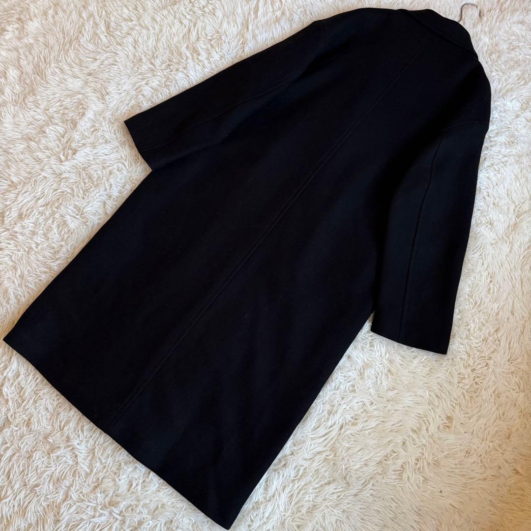 ZARA ザラ マンテコ ダブル チェスターコート ロング黒 M 通勤 高見え