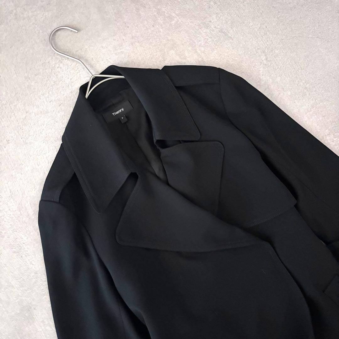 極美品 Theory OAKLANE WS ラップデザイン トレンチコート P