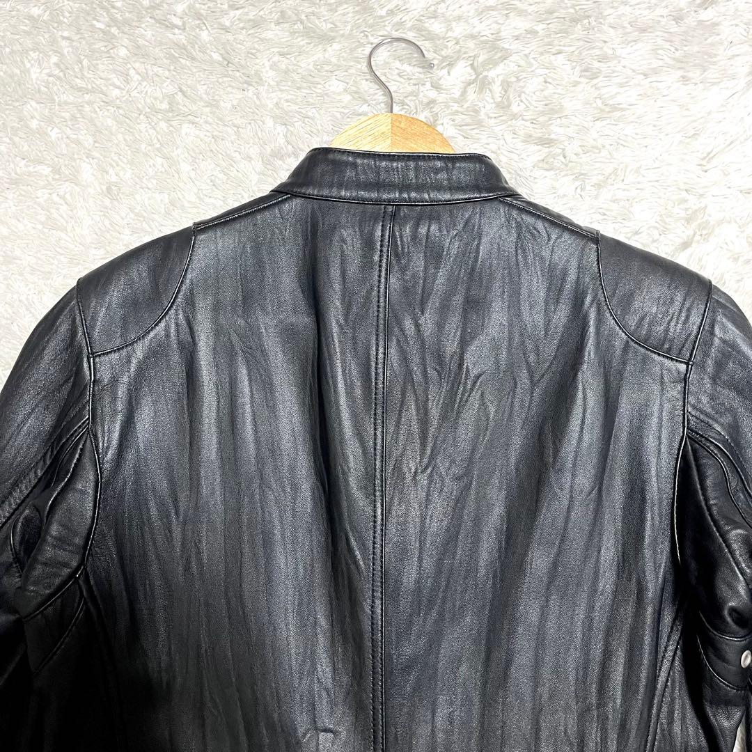 ✨美品✨激レア オールドユニクロ レザージャケット ラムレザー シワ加工 M