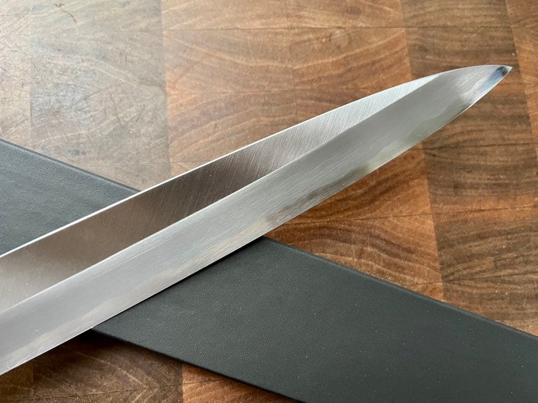 中川打刃物　柳刃　9寸　270mm 包丁　白鋼　霞　刺身　和包丁