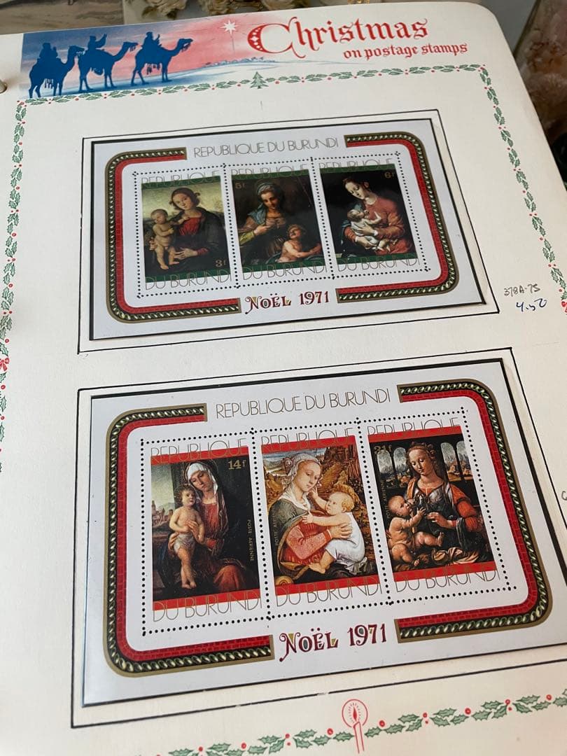 ヴィンテージ　クリスマス切手　1960〜70年代　ジャンクジャーナル