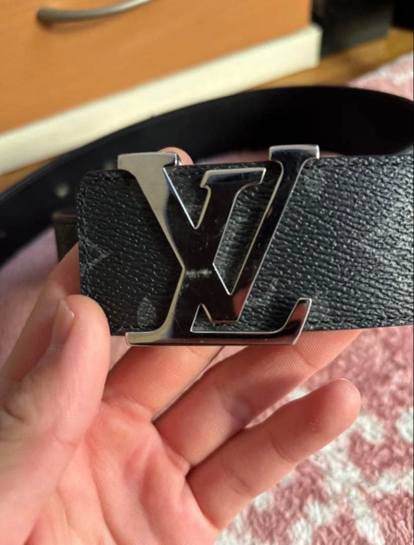 即日発送 ルイ・ヴィトン ブラック レザーベルト