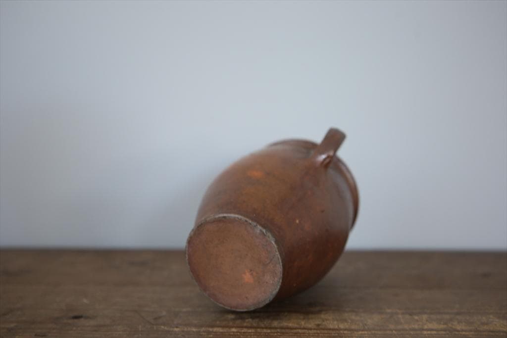 フランスアンティーク陶器ボトル//花瓶/花器/フラワーべース(86-231)