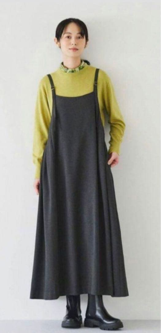 【もこ】北欧暮らしの道具店 サイドタックのサロペットスカート