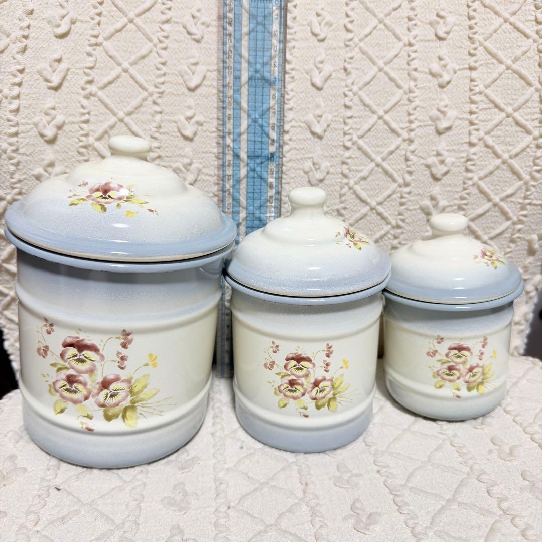 イマン ホーローキャニスター 3個セット