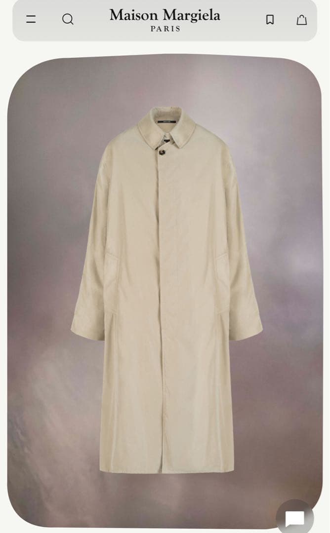 メゾンマルジェラ ステンカラー トレンチコート 40 保存袋 ハンガー付き