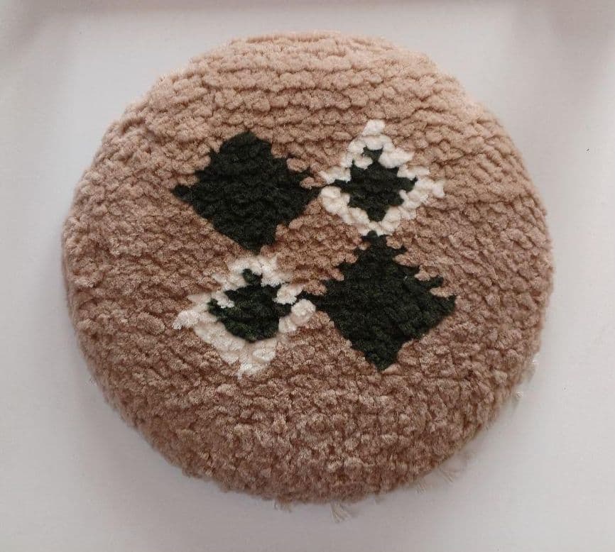 ノッティング織 椅子敷き 座布団 円形