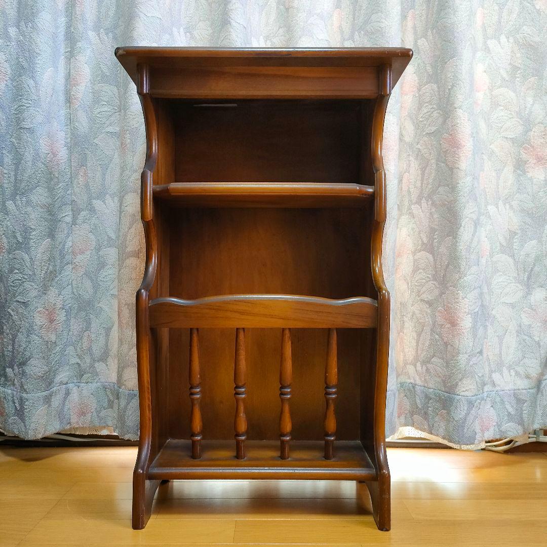 karimoku カリモク　木製電話　台マガジンラック　昭和レトロ　カリモクカグ