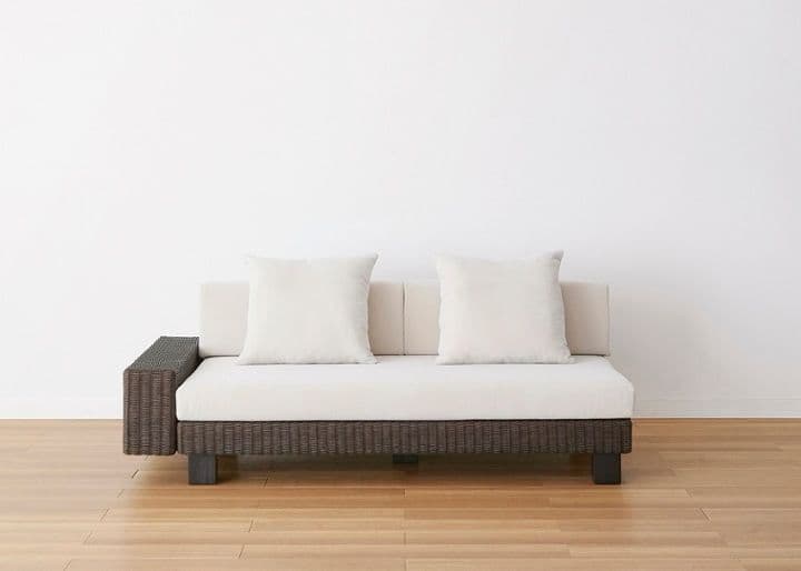 a.flat ケイ・ローソファ 右アーム (ラタン) 2.5人掛けソファ