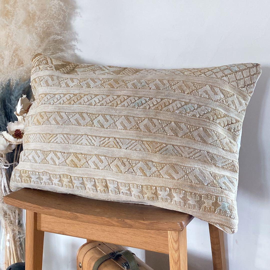 モロッコ製 ティフレット キリム クッションカバー 約60×39〜40cm