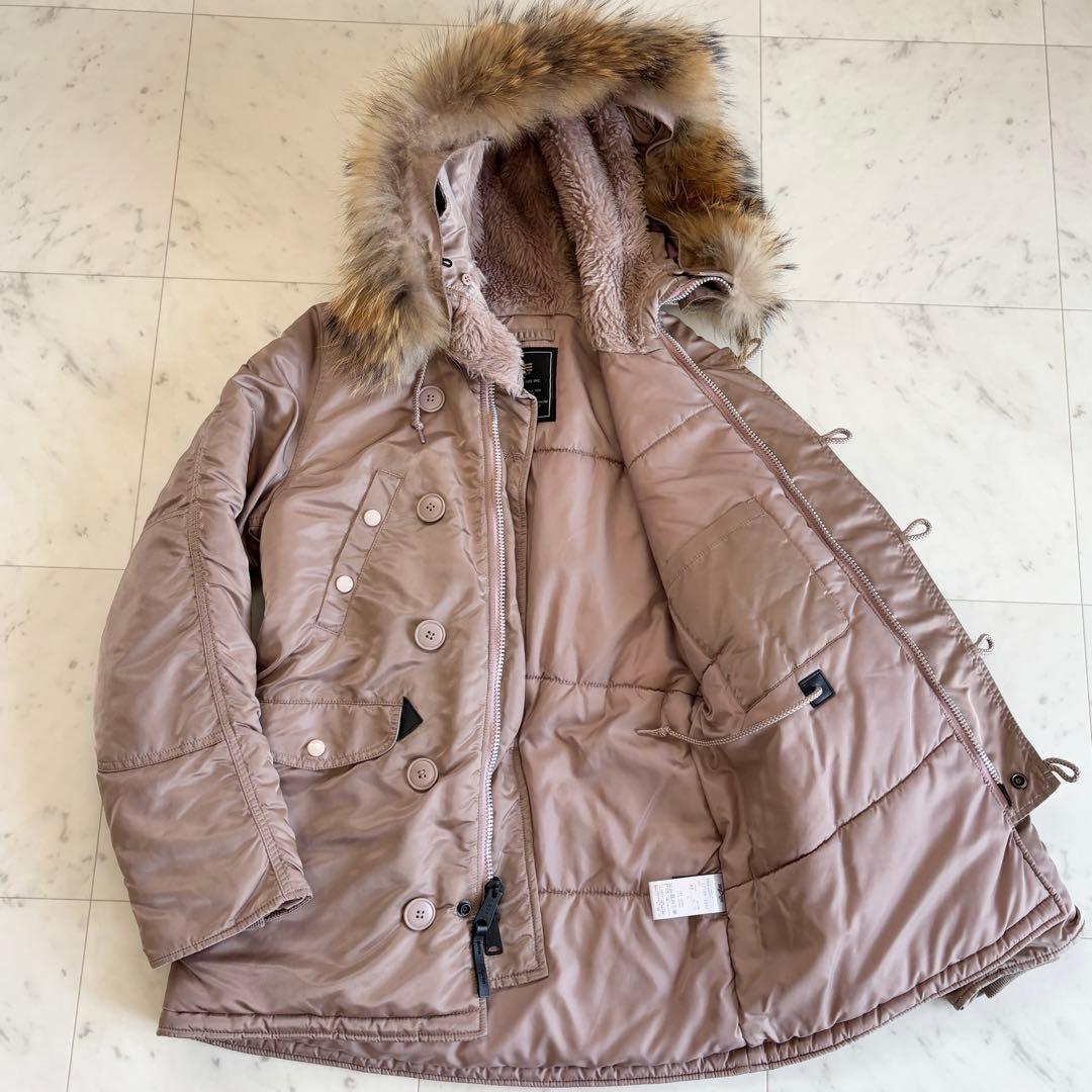 希少カラー✨ アルファ N-3B フライトジャケット ラクーンファー L ピンク