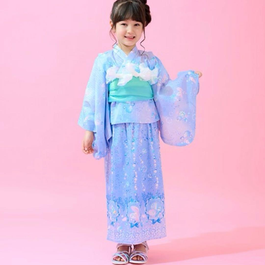 メゾピアノ シェルジュエリー柄　浴衣　140